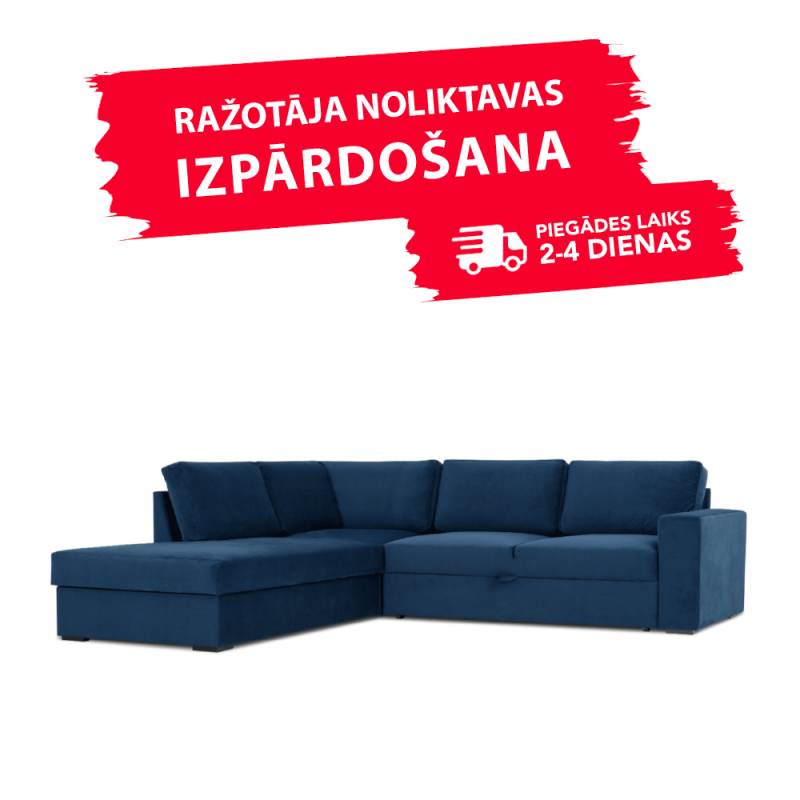 Diivan MODERN SLEEPING (Vasakpoolne avatud nurk, väljatõmmatav)(Tumehall)